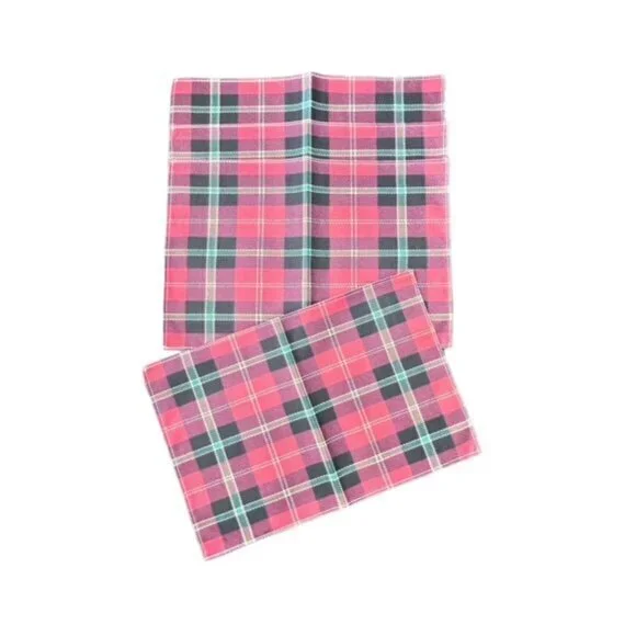 Christmas Plaid Table‎ Placemats Set Of 4 Red Black Green Scottish Winter NEW