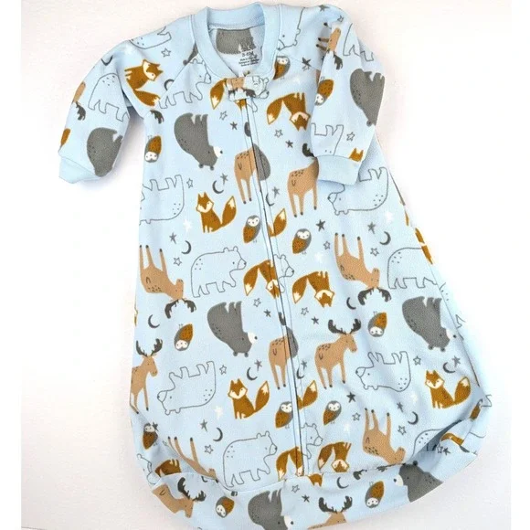 Just One You by Carters Blue‎ Fleece Woodland Animal Sleep Sack 3-6M