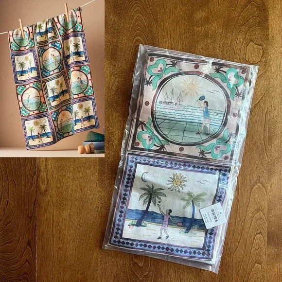 Anthropologie pickleball dishtowel NWT