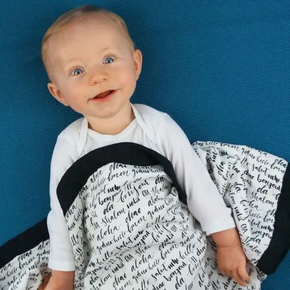 Hello in multiple languages - Trie Layer Muslim Swaddle Blanket