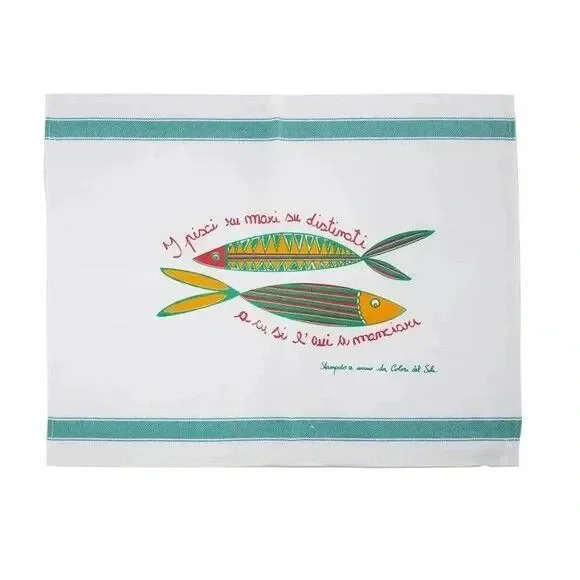 NEW Colori del Sole Colorful Fish Design Kitchen Towel