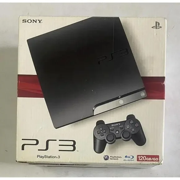 Sony PlayStation 3 PS3 Slim CECH-2001A 120GB Console Complete In Box
