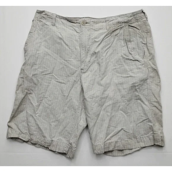 Banana Republic Shorts Men 36 Linen Blend Tan Bermuda Casual Beach Lightweight