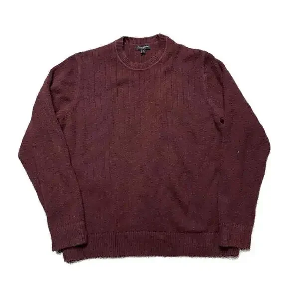 Banana Republic Men's Burgundy Ribbed Crew Neck Sweater