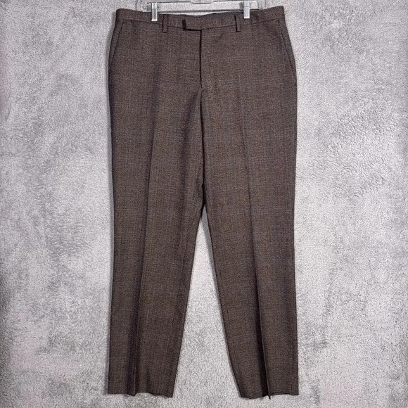 Banana Republic Marzotto Pants Mens 35x32 Slim Fit Glen Check Trouser Wool