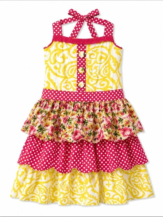 Pier 1 Imports Apron Floral Ruffle Cotton
