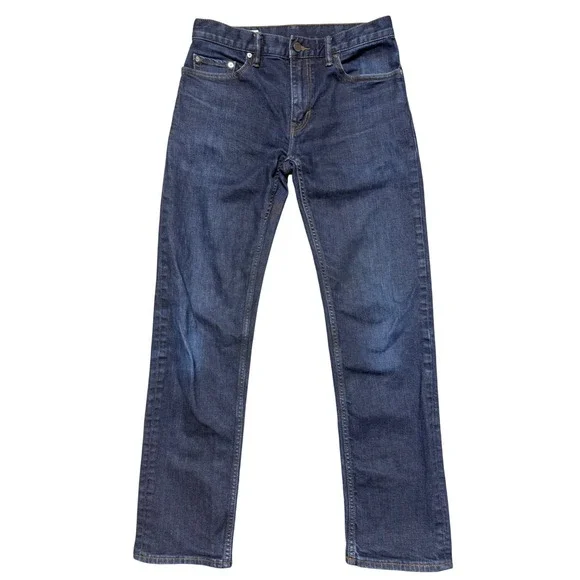 Banana Republic Mens Straight Fit Dark Wash Indigo Stretch Jeans‎ 30x32