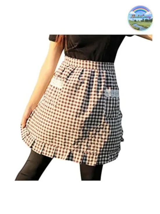 Cotton Waist Half Apron with Pockets Ruffle Kitchen Cooking