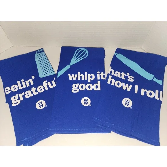 NEW Weight Watchers Cooking Towel‎ Set 3x Cotton Kitchen towels