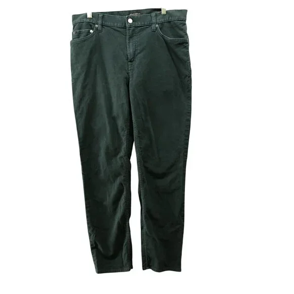 Banana Republic Traveler Pants Mens 34x29‎ Slim Fit Brushed Twill Emerald Green