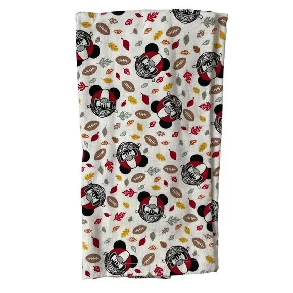 Disney Mickey‎ Mouse Fall Football Kitchen Towels Set 2 Autumn Leaves Football