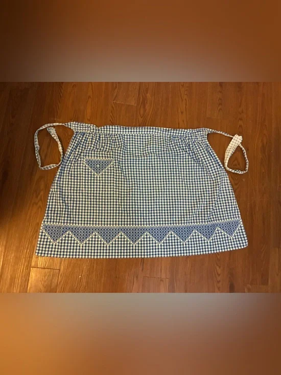 Blue & white  Gingham handmade apron