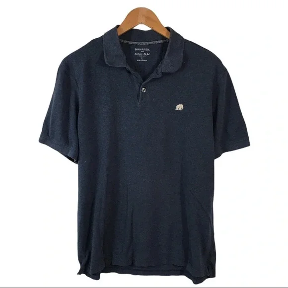 PO392 Banana Republic Designer Pique Short Sleeve Polo Shirt L
