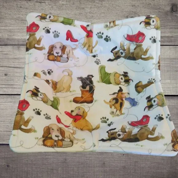 Microwave Bowl Cozy, Reversible Dogs and Sage Check