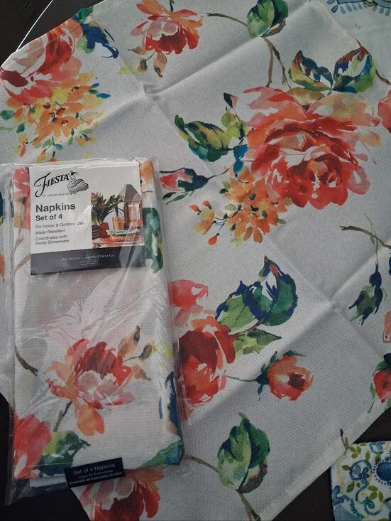 FIESTA floral Bouquet Fabric Napkins-set Of 4