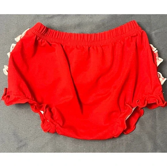 Baby Red Ruffle Butt Diaper Cover Bloomers Red Gingham Ruffles 6 Months