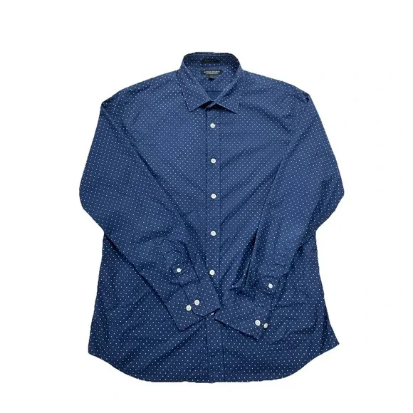 Banana Republic Men's Blue Full Buttoned Up Polo Shirt Size L