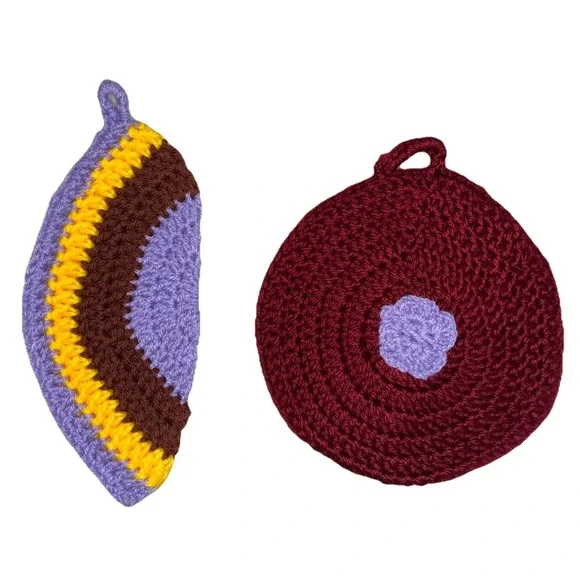 Handmade Trivet‎ Hot Pad Pot Holder Crochet Decor Handmade (2) NEW