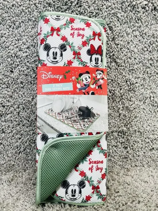2 Pk Disney Mickey Minnie Dish Drying Mats 16