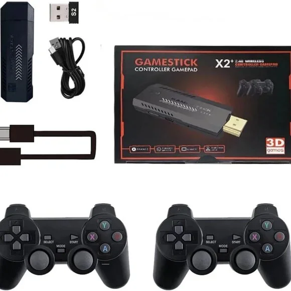 4K HDMI TV Game Stick Console Built-in 64 GB- 20 000 Games  2 Controls