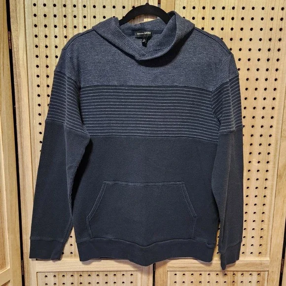 Banana Republic Men's Hooded Long Sleeve M Blue‎