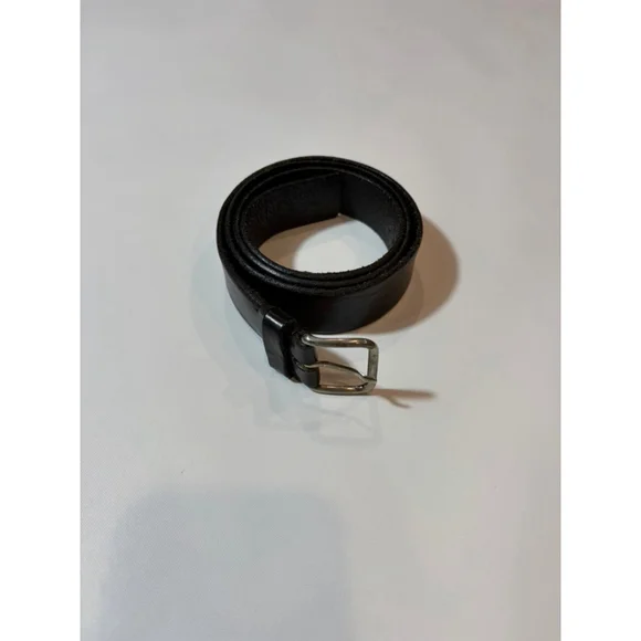 Banana Republic Black Leather Belt Silver Buckle Classic 36