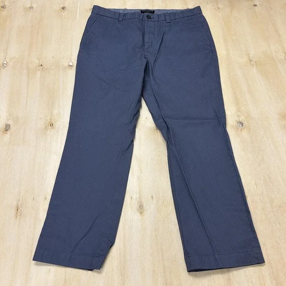 Banana Republic Aiden Chino Pants Mens 35x30 Blue Geometric Regular Fit