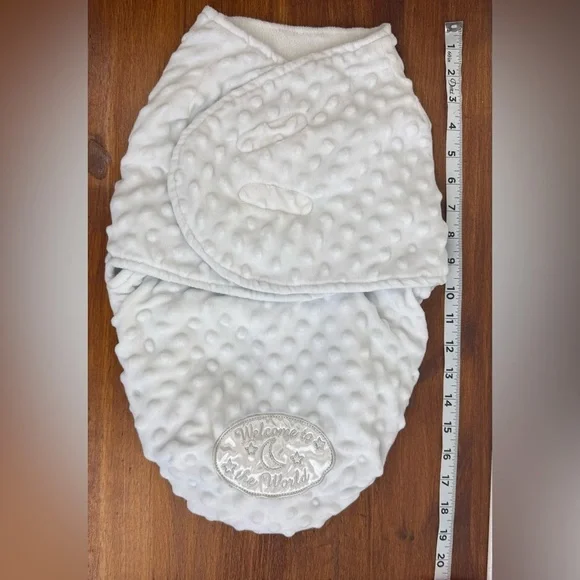 Little Me newborn 0-3 months White Textured Baby Swaddle Sack.