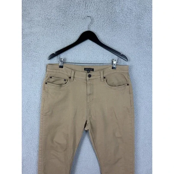 Banana Republic Jeans Mens 36x32 Beige Slim Tapered Stretch Denim Pants Mens