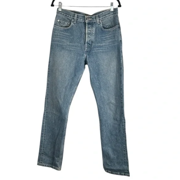 Banana Republic‎ Men's Medium Wash Button Fly Straight Leg Jeans Size 30x32