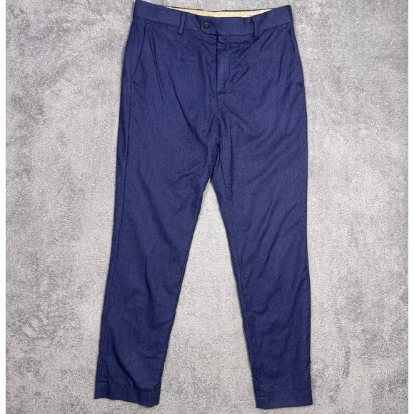 Banana Republic Pants Mens 32R Flannel 120s Vitale Barberis‎ Canonico Wool Slim