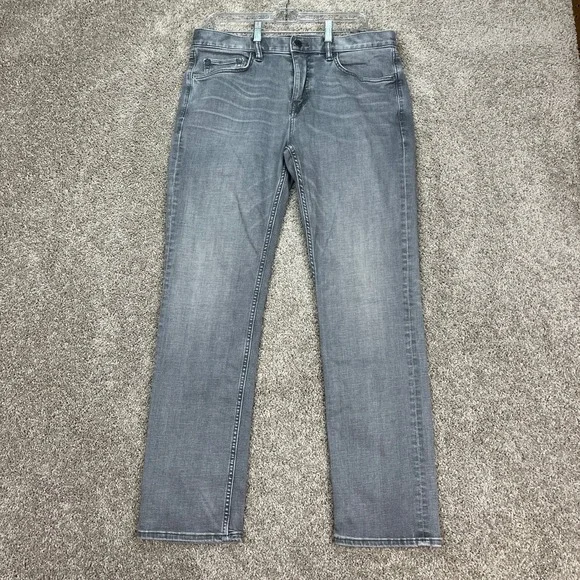 Banana Republic Slim Fit Jeans Mens 33x32 Gray‎ Straight Leg 5 Pocket Denim EUC