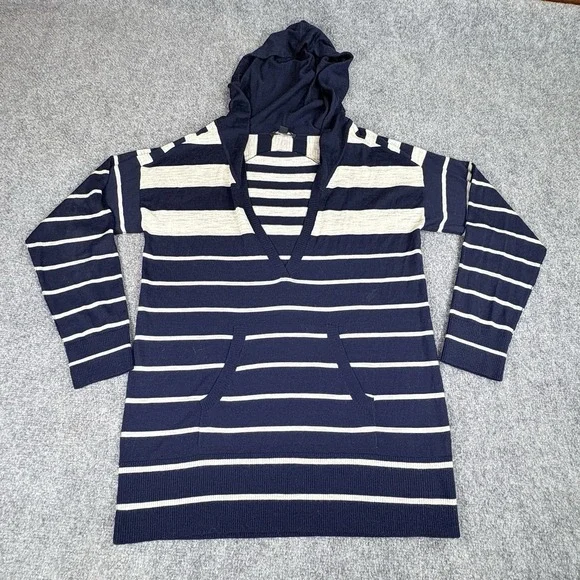 Vintage Y2K Banana Republic Hoodie Sweater Mens L Navy‎ Wool Baja Boho Coastal