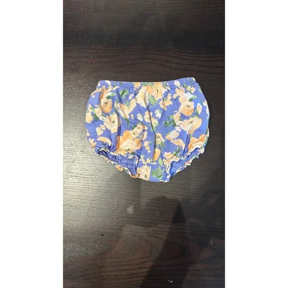 Janie and Jack Baby Girl Floral Bloomers Periwinkle Blue 6-12 Months