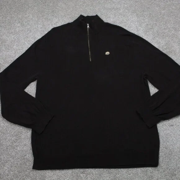 Banana Republic Sweatshirt Mens XL Brown 1/4 Zip 100% Cotton L/S‎ Pullover