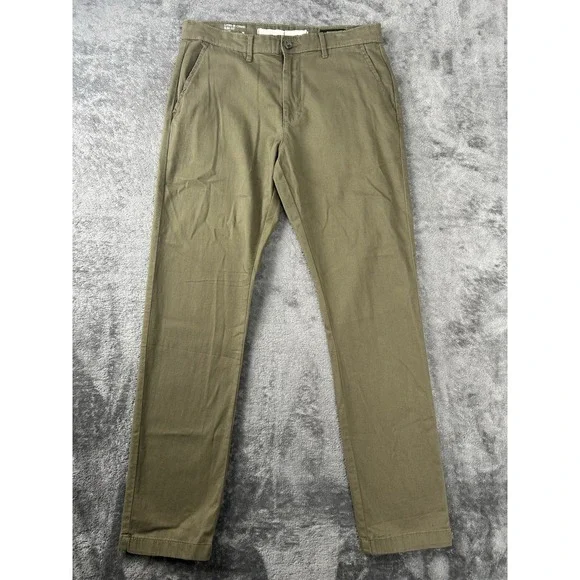 Banana Republic Pants Men's 30x32 Olive Green Lived In Chino Slim Fit Casual NEW