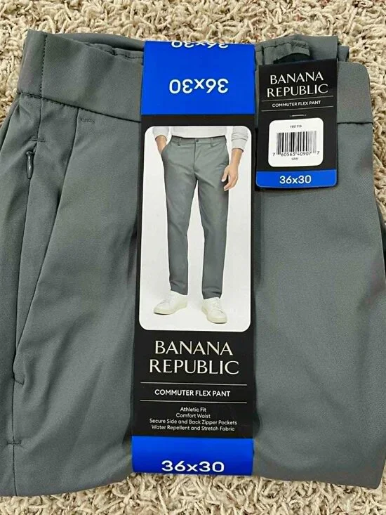 Banana Republic Men's Commuter Pants Gray, Size 36x30 (New)