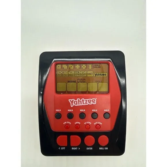 Hasbro Gaming Yahtzee Handheld Electronic Game Red A2125 2012 Tested Works
