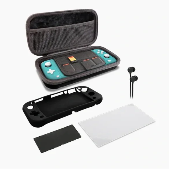 Nintendo Switch Lite Carry Case Premium Travel Kit Hardshell With Accessories