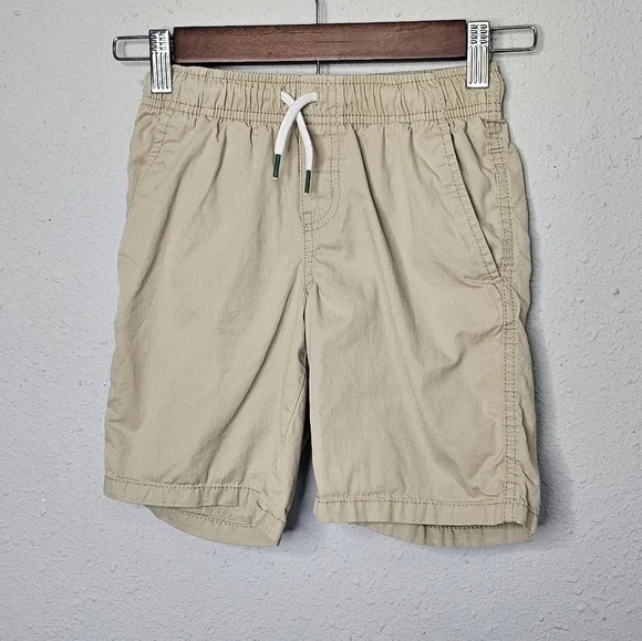 Cat & Jack Boys Small‎ 6/7 Khaki Shorts Elastic Drawstring Waist Preppy Casual