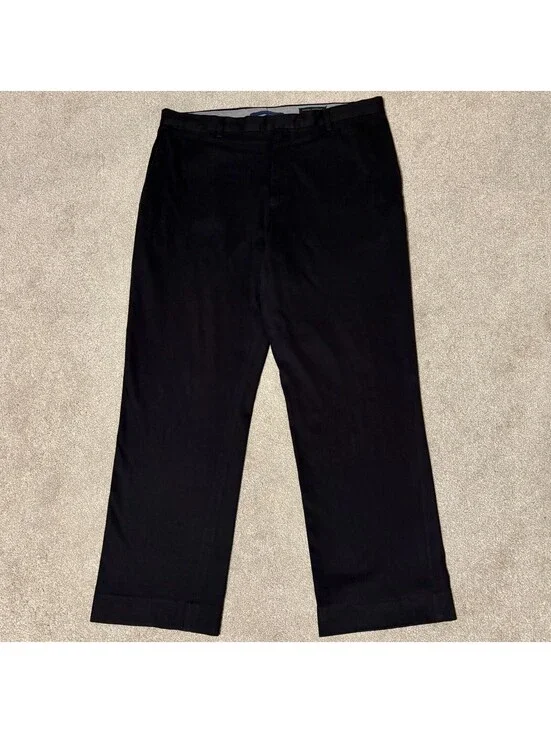 Banana Republic Mens 38x32 Black Flat Front Classic Fit Pants Khakis Trousers