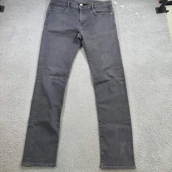 Banana Republic The Traveler‎ Slim Fit Gray Pants Mens 33x33 Stretch Denim Jeans