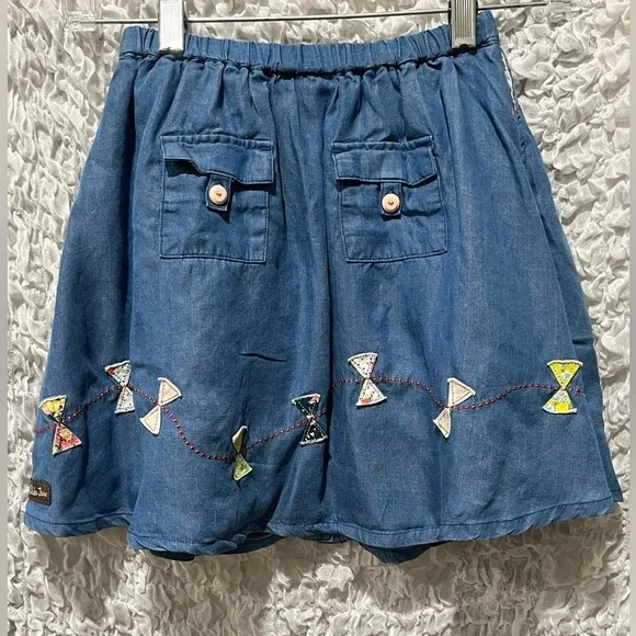 MATILDA JANE, HELLO LOVELY FLY A KITE SKIRT, DENIM BLUE, GIRLS SIZE 8