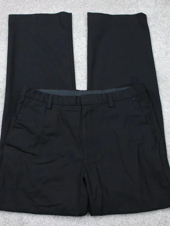 Banana Republic Pants Mens 34x34 Black Dawson Flat Front Wool Stretch Straight