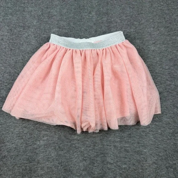 btween‎ Tutu Skirt Girls 3T Pink Silver Glitter Waistband Tulle Skort 20107