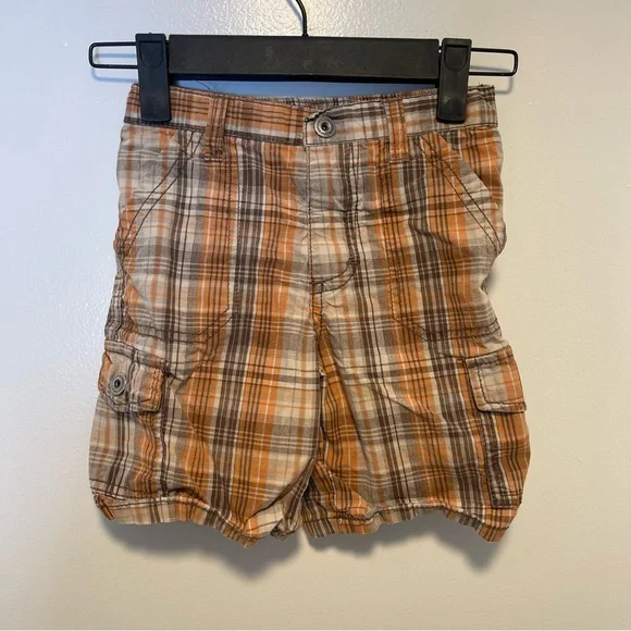Calvin Klein‎ Plaid Orange and Brown Toddler Shorts size 3T