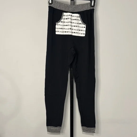 Miki Miette Nordstrom Kids Black Gray Pants Moons Size 12 New NWT