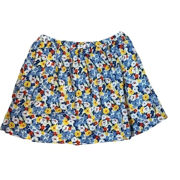 Ralph Lauren Girls Floral 100% Cotton Twill Pull On Skirt Blue Multi‎ Size XL/16