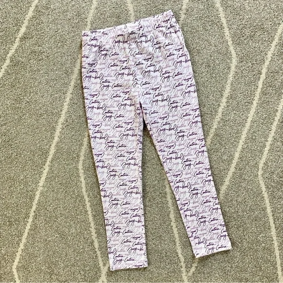 Juicy Couture White and Purple Logo Leggings 6X