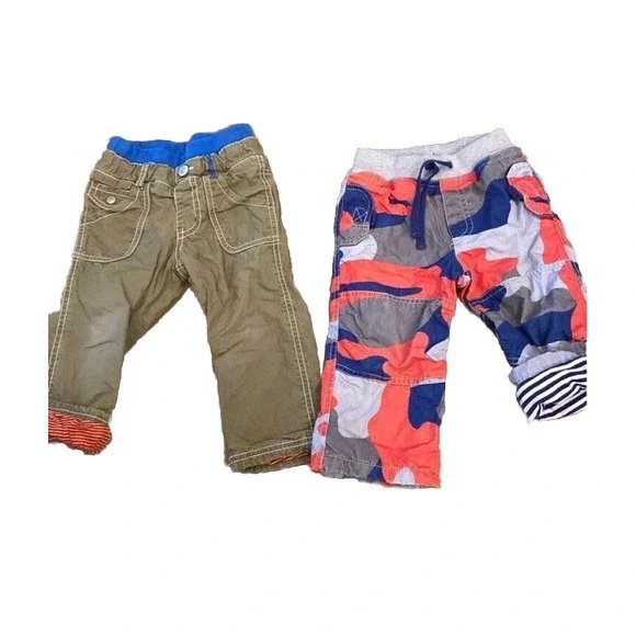 Mini Boden camo stripe lined pants 12-18 mos bitz‎ kids fall
